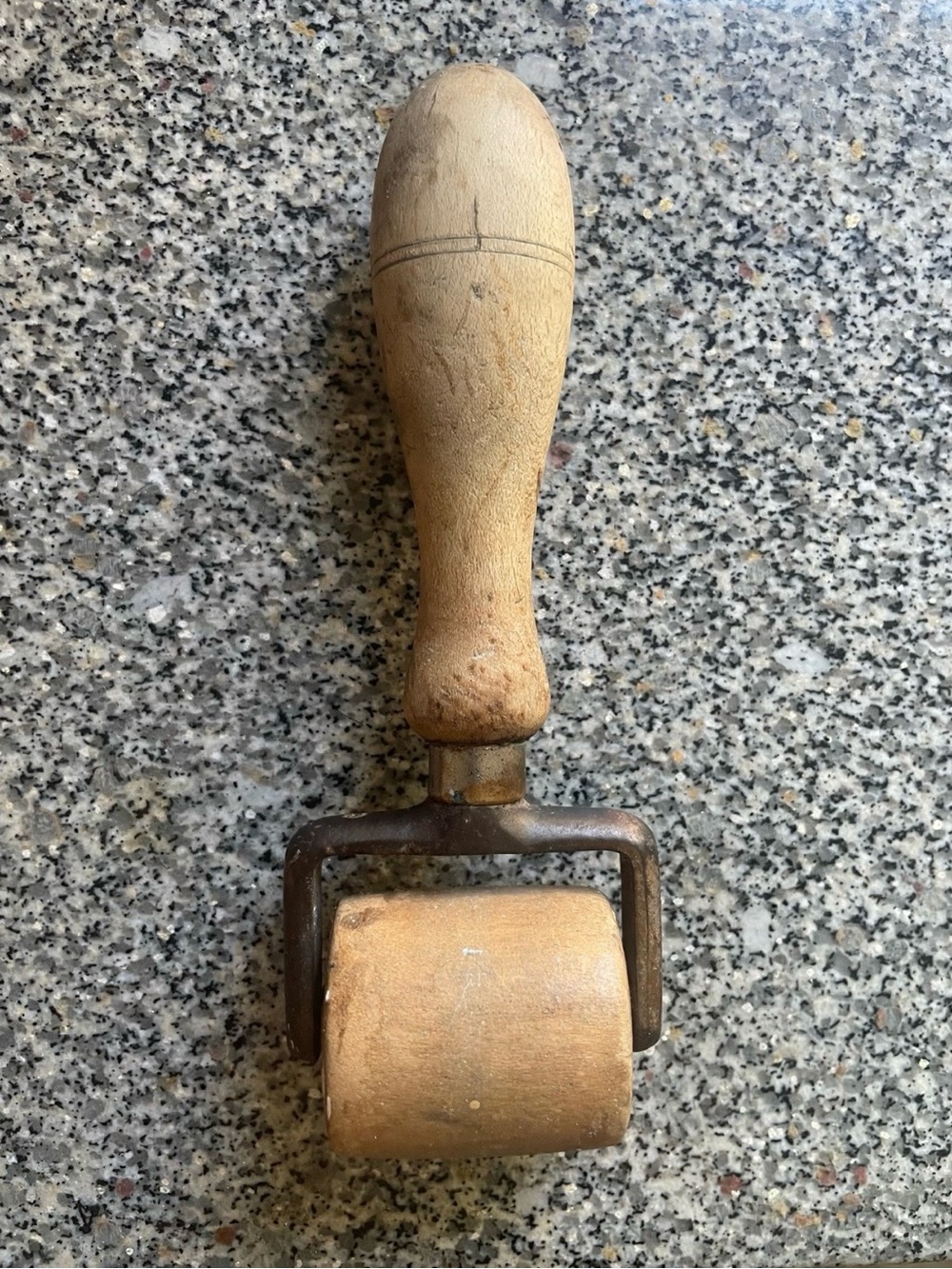 Wood Handle Roller for Wallpaper seams. Natural Wood Finish